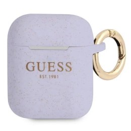 Guess Guess GUA2SGGEU AirPods cover purpurowy/purple Silicone Glitter