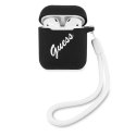 Guess Guess GUACA2LSVSBW AirPods cover czarno biały/black white Silicone Vintage