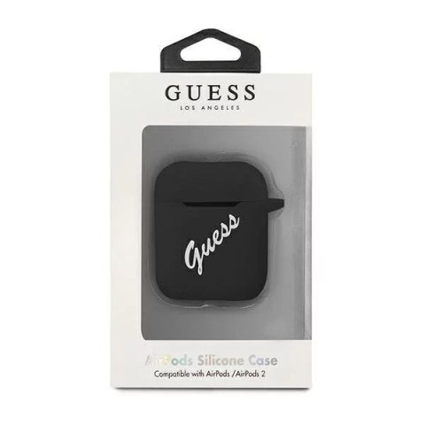 Guess Guess GUACA2LSVSBW AirPods cover czarno biały/black white Silicone Vintage Guess Guess GUACA2LSVSBW AirPods cover czarno biały/black white Silicone Vintage