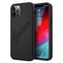 Guess Guess GUHCP12LRSAVSBK iPhone 12 Pro Max 6,7" czarny/black hardcase Saffiano Vintage Script