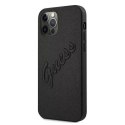 Guess Guess GUHCP12LRSAVSBK iPhone 12 Pro Max 6,7" czarny/black hardcase Saffiano Vintage Script