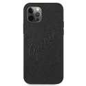 Guess Guess GUHCP12LRSAVSBK iPhone 12 Pro Max 6,7" czarny/black hardcase Saffiano Vintage Script