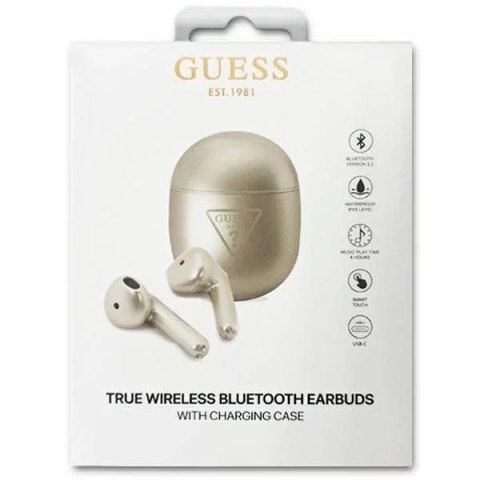 Guess Guess słuchawki Bluetooth GUTWST82TRS TWS + stacja dokująca srebrny/silver Triangle Logo Guess Guess słuchawki Bluetooth GUTWST82TRS TWS + stacja dokująca srebrny/silver Triangle Logo