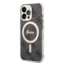 Guess Zestaw Guess GUBPP13XH4EACSK Case+ Charger iPhone 13 Pro Max czarny/black hard case 4G Print MagSafe