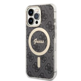Guess Zestaw Guess GUBPP13XH4EACSK Case+ Charger iPhone 13 Pro Max czarny/black hard case 4G Print MagSafe