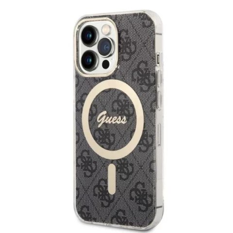 Guess Zestaw Guess GUBPP13XH4EACSK Case+ Charger iPhone 13 Pro Max czarny/black hard case 4G Print MagSafe Guess Zestaw Guess GUBPP13XH4EACSK Case+ Charger iPhone 13 Pro Max czarny/black hard case 4G Print MagSafe