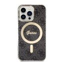 Guess Zestaw Guess GUBPP13XH4EACSK Case+ Charger iPhone 13 Pro Max czarny/black hard case 4G Print MagSafe