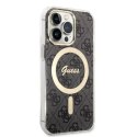 Guess Zestaw Guess GUBPP13XH4EACSK Case+ Charger iPhone 13 Pro Max czarny/black hard case 4G Print MagSafe