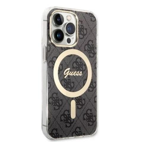 Guess Zestaw Guess GUBPP13XH4EACSK Case+ Charger iPhone 13 Pro Max czarny/black hard case 4G Print MagSafe Guess Zestaw Guess GUBPP13XH4EACSK Case+ Charger iPhone 13 Pro Max czarny/black hard case 4G Print MagSafe