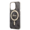 Guess Zestaw Guess GUBPP13XH4EACSK Case+ Charger iPhone 13 Pro Max czarny/black hard case 4G Print MagSafe