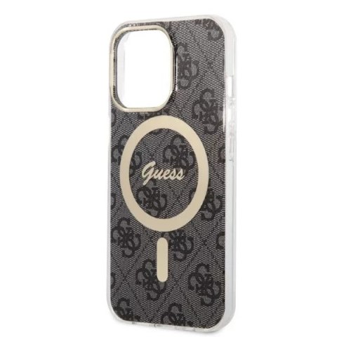 Guess Zestaw Guess GUBPP13XH4EACSK Case+ Charger iPhone 13 Pro Max czarny/black hard case 4G Print MagSafe Guess Zestaw Guess GUBPP13XH4EACSK Case+ Charger iPhone 13 Pro Max czarny/black hard case 4G Print MagSafe