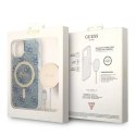 Guess Zestaw Guess GUBPP14SH4EACSB Case+ Charger iPhone 14 6,1" niebieski/blue hard case 4G Print MagSafe