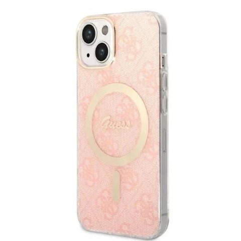 Guess Zestaw Guess GUBPP14SH4EACSP Case+ Charger iPhone 14 6,1" różowy/pink hard case 4G Print MagSafe Guess Zestaw Guess GUBPP14SH4EACSP Case+ Charger iPhone 14 6,1" różowy/pink hard case 4G Print MagSafe