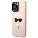 Karl Lagerfeld Etui Karl Lagerfeld KLHCP14XSLKHLP do iPhone 14 Pro Max 6,7" hardcase Silicone Karl`s Head różowy/pink