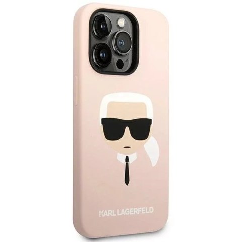Karl Lagerfeld Etui Karl Lagerfeld KLHCP14XSLKHLP do iPhone 14 Pro Max 6,7" hardcase Silicone Karl`s Head różowy/pink Karl Lagerfeld Etui Karl Lagerfeld KLHCP14XSLKHLP do iPhone 14 Pro Max 6,7" hardcase Silicone Karl`s Head różowy/pink