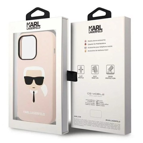 Karl Lagerfeld Etui Karl Lagerfeld KLHCP14XSLKHLP do iPhone 14 Pro Max 6,7" hardcase Silicone Karl`s Head różowy/pink Karl Lagerfeld Etui Karl Lagerfeld KLHCP14XSLKHLP do iPhone 14 Pro Max 6,7" hardcase Silicone Karl`s Head różowy/pink