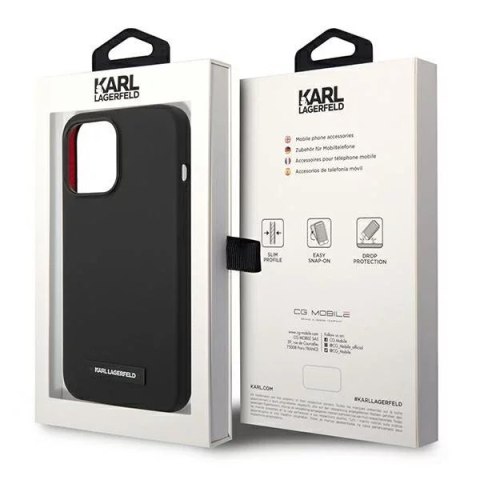 Karl Lagerfeld Etui Karl Lagerfeld KLHMP14XSLMP1K do iPhone 14 Pro Max 6,7" hardcase Silicone Plaque Magsafe czarny/black Karl Lagerfeld Etui Karl Lagerfeld KLHMP14XSLMP1K do iPhone 14 Pro Max 6,7" hardcase Silicone Plaque Magsafe czarny/black