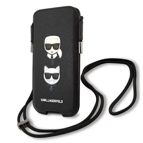 Karl Lagerfeld Karl Lagerfeld Torebka KLHCP12LOPHKCK 6,7" czarny/black hardcase Saffiano Ikonik Karl&Choupette Head Karl Lagerfeld Karl Lagerfeld Torebka KLHCP12LOPHKCK 6,7" czarny/black hardcase Saffiano Ikonik Karl&Choupette Head