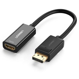UGreen Przejściówka UGREEN kabel przewód z DisplayPort (męski) na HDMI (żeński) (jednokierunkowy) 1080P 60Hz 12bit czarny (40362)