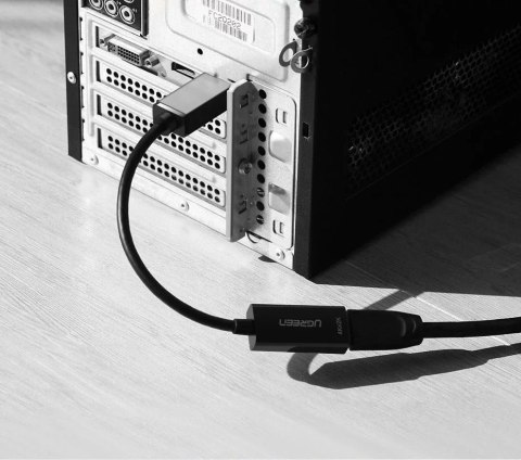 UGreen Przejściówka UGREEN kabel przewód z DisplayPort (męski) na HDMI (żeński) (jednokierunkowy) 1080P 60Hz 12bit czarny (40362) UGreen Przejściówka UGREEN kabel przewód z DisplayPort (męski) na HDMI (żeński) (jednokierunkowy) 1080P 60Hz 12bit czarny (40362)