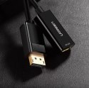 UGreen Przejściówka UGREEN kabel przewód z DisplayPort (męski) na HDMI (żeński) (jednokierunkowy) 1080P 60Hz 12bit czarny (40362)