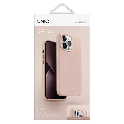 UNIQ Etui UNIQ etui Lino do iPhone 14 Pro Max 6,7" różowy/pink blush UNIQ Etui UNIQ etui Lino do iPhone 14 Pro Max 6,7" różowy/pink blush