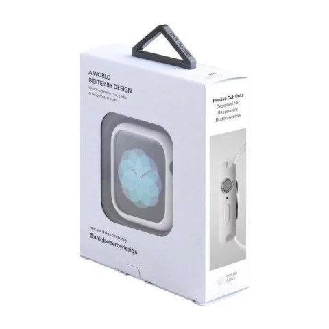 UNIQ UNIQ etui Lino Apple Watch Series 4/5/6/SE 44mm. biały/dove white UNIQ UNIQ etui Lino Apple Watch Series 4/5/6/SE 44mm. biały/dove white
