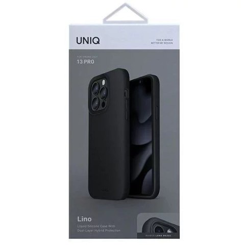 UNIQ UNIQ etui Lino iPhone 13 Pro / 13 6,1" czarny/ink black UNIQ UNIQ etui Lino iPhone 13 Pro / 13 6,1" czarny/ink black