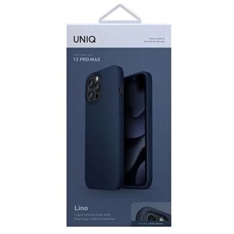UNIQ UNIQ etui Lino iPhone 13 Pro Max 6,7" niebieski/marine blue UNIQ UNIQ etui Lino iPhone 13 Pro Max 6,7" niebieski/marine blue