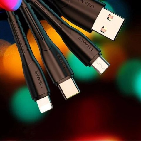 Usams USAMS Ładowarka samochodowa 2xUSB C13 2,1A 3w1 (microUSB/USB-C/lightning) czarny/black NTU35YTSC13TZ Usams USAMS Ładowarka samochodowa 2xUSB C13 2,1A 3w1 (microUSB/USB-C/lightning) czarny/black NTU35YTSC13TZ