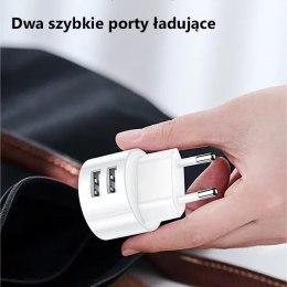 Usams USAMS Ładowarka sieciowa 2xUSB T20 2,1A lightning biały/white round Fast Charging XTXLOGT1804