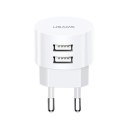 Usams USAMS Ładowarka sieciowa 2xUSB T20 2,1A round (only head) biały/white Fast Charging CC80TC01 (US-CC080)