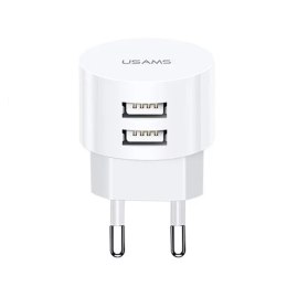 Usams USAMS Ładowarka sieciowa 2xUSB T20 2,1A round (only head) biały/white Fast Charging CC80TC01 (US-CC080)