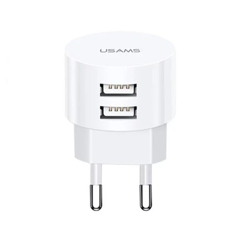 Usams USAMS Ładowarka sieciowa 2xUSB T20 2,1A round (only head) biały/white Fast Charging CC80TC01 (US-CC080) Usams USAMS Ładowarka sieciowa 2xUSB T20 2,1A round (only head) biały/white Fast Charging CC80TC01 (US-CC080)
