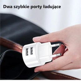 Usams USAMS Ładowarka sieciowa 2xUSB T20 2,1A round (only head) biały/white Fast Charging CC80TC01 (US-CC080)