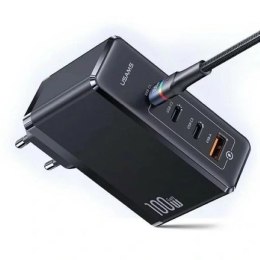 Usams USAMS Ładowarka sieciowa 3xUSB-C+1xUSB GaN 100W T50 PD (only head) Fast Charging czarny/black CC163TC01 (US-CC163)