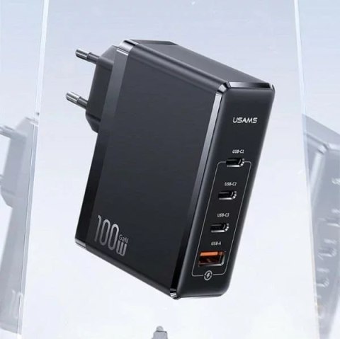 Usams USAMS Ładowarka sieciowa 3xUSB-C+1xUSB GaN 100W T50 PD (only head) Fast Charging czarny/black CC163TC01 (US-CC163) Usams USAMS Ładowarka sieciowa 3xUSB-C+1xUSB GaN 100W T50 PD (only head) Fast Charging czarny/black CC163TC01 (US-CC163)