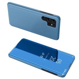4kom.pl Etui Clear View Case do Samsung Galaxy S23 Ultra pokrowiec z klapką niebieskie