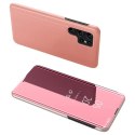 4kom.pl Etui Clear View Case do Samsung Galaxy S23 Ultra pokrowiec z klapką różowe