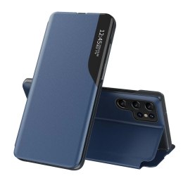 4kom.pl Etui Eco Leather View Case do Samsung Galaxy S23 Ultra z klapką podstawka niebieskie