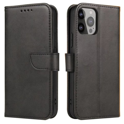 4kom.pl Etui na telefon Magnet Case do iPhone 14 Pro Max elegancki futerał etui pokrowiec z klapką i funkcją podstawki czarny 4kom.pl Etui na telefon Magnet Case do iPhone 14 Pro Max elegancki futerał etui pokrowiec z klapką i funkcją podstawki czarny