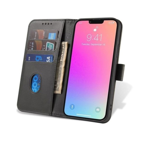 4kom.pl Etui na telefon Magnet Case do iPhone 14 Pro Max elegancki futerał etui pokrowiec z klapką i funkcją podstawki czarny 4kom.pl Etui na telefon Magnet Case do iPhone 14 Pro Max elegancki futerał etui pokrowiec z klapką i funkcją podstawki czarny