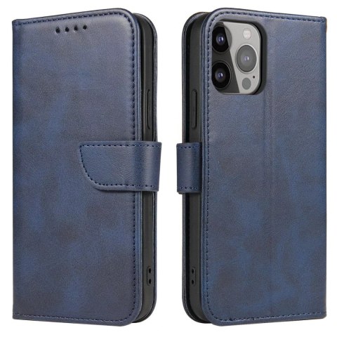 4kom.pl Etui na telefon Magnet Case do iPhone 14 elegancki futerał etui pokrowiec z klapką i funkcją podstawki niebieski 4kom.pl Etui na telefon Magnet Case do iPhone 14 elegancki futerał etui pokrowiec z klapką i funkcją podstawki niebieski