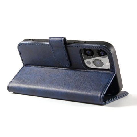 4kom.pl Etui na telefon Magnet Case do iPhone 14 elegancki futerał etui pokrowiec z klapką i funkcją podstawki niebieski 4kom.pl Etui na telefon Magnet Case do iPhone 14 elegancki futerał etui pokrowiec z klapką i funkcją podstawki niebieski