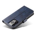 4kom.pl Etui na telefon Magnet Case do iPhone 14 elegancki futerał etui pokrowiec z klapką i funkcją podstawki niebieski