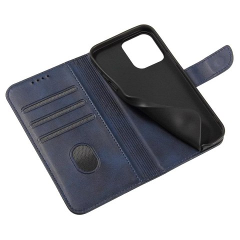 4kom.pl Etui na telefon Magnet Case do iPhone 14 elegancki futerał etui pokrowiec z klapką i funkcją podstawki niebieski 4kom.pl Etui na telefon Magnet Case do iPhone 14 elegancki futerał etui pokrowiec z klapką i funkcją podstawki niebieski