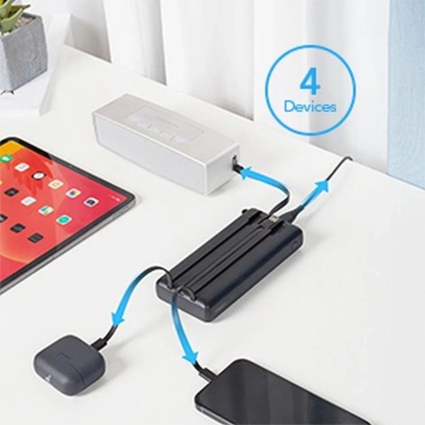 4kom.pl Powerbank Bateria zewnętrzna (POWER BANK) VEGER C20 - 20 000mAh (Micro + Typ C + Lightning 8-pin) czarny W2047 4kom.pl Powerbank Bateria zewnętrzna (POWER BANK) VEGER C20 - 20 000mAh (Micro + Typ C + Lightning 8-pin) czarny W2047