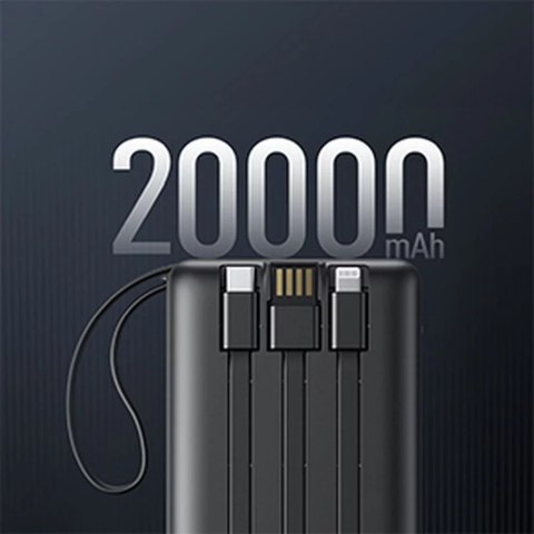 4kom.pl Powerbank Bateria zewnętrzna (POWER BANK) VEGER C20 - 20 000mAh (Micro + Typ C + Lightning 8-pin) czarny W2047 4kom.pl Powerbank Bateria zewnętrzna (POWER BANK) VEGER C20 - 20 000mAh (Micro + Typ C + Lightning 8-pin) czarny W2047