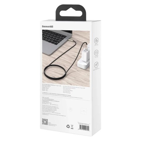 Baseus Kabel USB-C do USB-C Baseus Cafule, 100W, 1m (czarny) Baseus Kabel USB-C do USB-C Baseus Cafule, 100W, 1m (czarny)