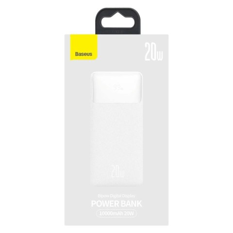 Baseus Powerbank z szybkim ładowaniem Baseus Bipow 10000mAh 20W biały (Overseas Edition) + kabel USB-A - Micro USB 0.25m biały (PPBD050 Baseus Powerbank z szybkim ładowaniem Baseus Bipow 10000mAh 20W biały (Overseas Edition) + kabel USB-A - Micro USB 0.25m biały (PPBD050